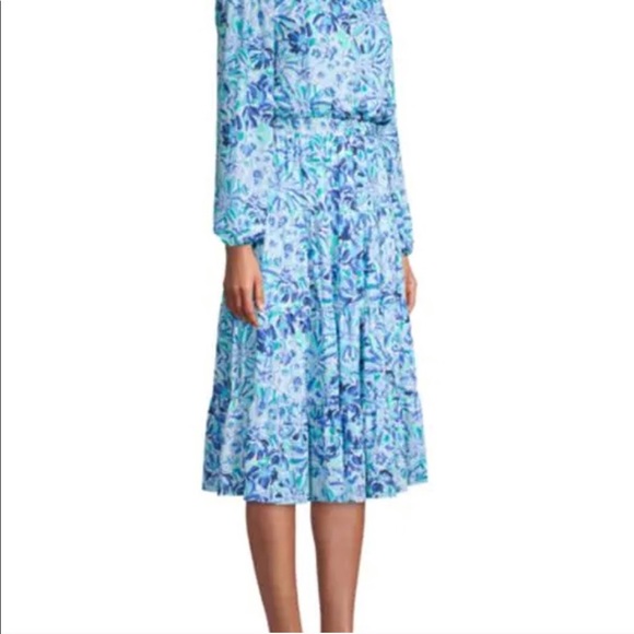 Lilly Pulitzer Jennie Midi Dress Pink Lilly Pulitzer Jennie Midi Dress  Jennie Dress By SALONI Rent